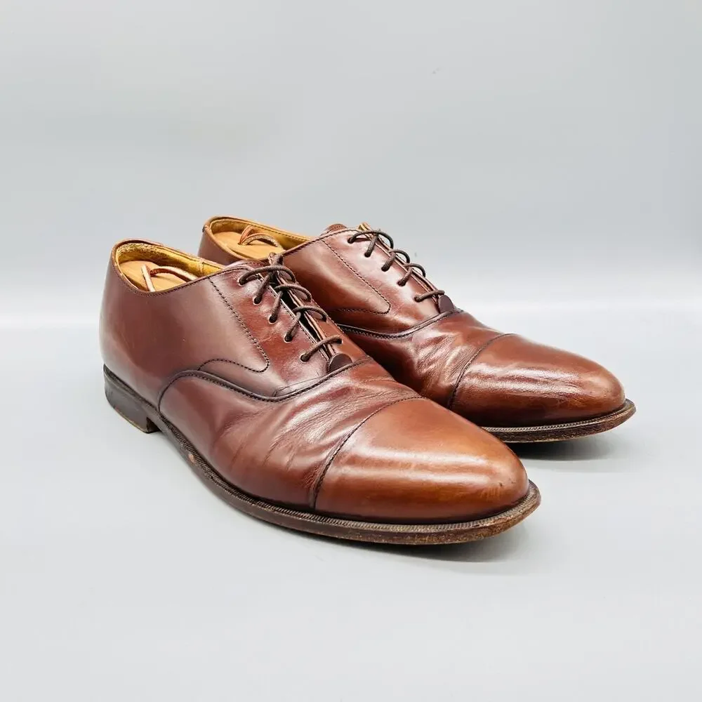 Cole Haan Shoes Mens 12 Brown Leather Cap Toe Oxford Dress Vintage Classic